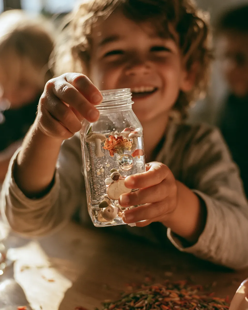 Kind maakt een stormflesje tijdens de Kansmakers-workshop